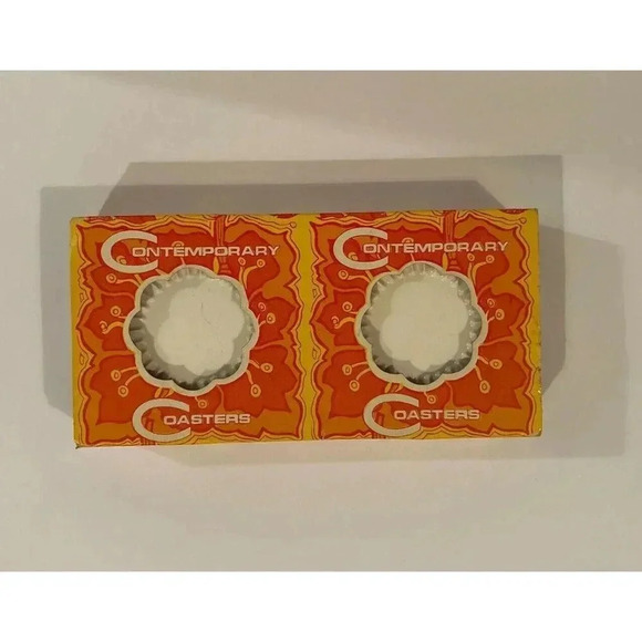 Set Of 8 NEW Vintage Ritepoint Contemporary Coasters Made in U.S.A. Red & White - Picture 1 of 5